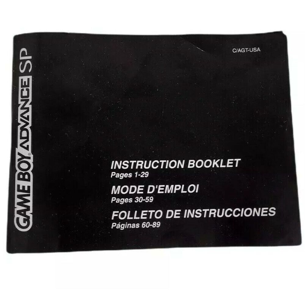 Nintendo Game Boy Advance SP Console System Instruction Manual Only